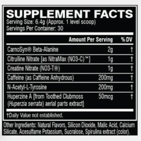 C4 Extreme Pre Workout nutrition facts