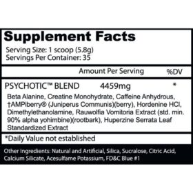 insane labz psychotic nutrition facts