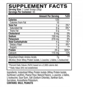 xtend pro whey isolate nutrition facts