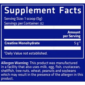 usn pure creatine monohydrate powder nutrition facts
