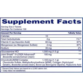 Osteo Bi Flex healthy joints tablets nutrition facts