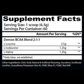 Insane Labz Demon BCAA supplement facts