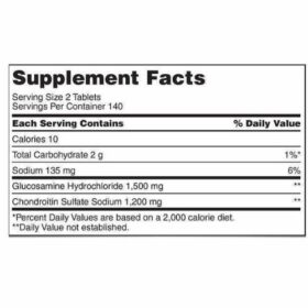Kirkland Glucosamine and Chondroitin Tablet supplement facts in Bangladesh