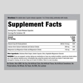 Piping Rock Calcium and Magnesium Citrate Supplement Facts