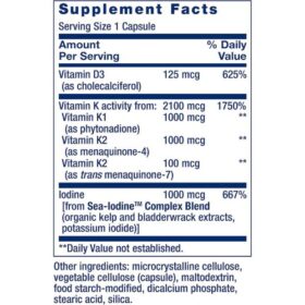 Life Extension Vitamins D And K Capsules Supplement Facts