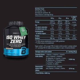 BioTech ISO Whey Zero supplement facts